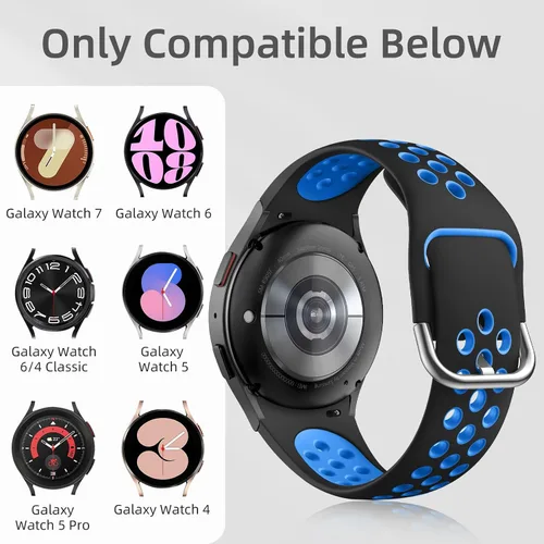 Miniatura 5 de 6 PACK Bandas sin huecos Compatibles solo con Samsung Galaxy Watch 7/6/5/4 Band 40mm 44mm/Watch 6 Classic 43mm 47mm/Galaxy Watch 5 Pro 45mm/4