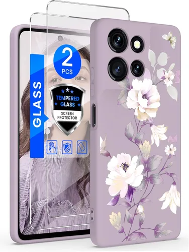 Miniatura 16 de Yucenx Funda para Motorola Moto G 5G 2024 de 6.6 pulgadas, funda de silicona líquida floral para niñas y mujeres, a prueba de golpes, antiarañazos