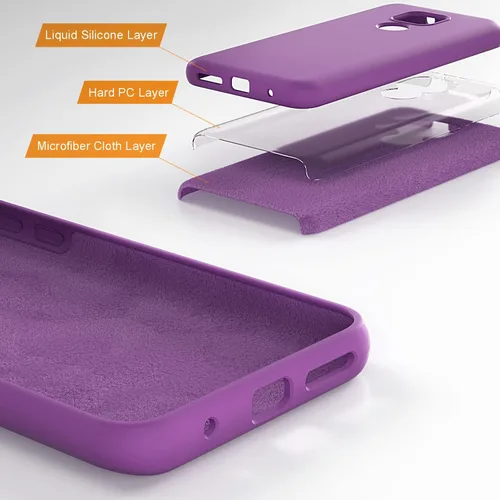 Miniatura 2 de Moto G Play 2021 - Funda de goma de gel de silicona líquida a prueba de golpes, forro de tela de microfibra suave, compatible con Motorola Moto G