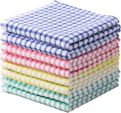 Miniatura 14 de Oeleky Paños de cocina 100% algodón para lavar platos, trapos de cocina de 12 x 12 pulgadas, paños de cocina absorbentes, paquete de 8, paños