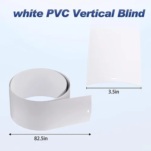 Miniatura 3 de Listón de PVC vertical de repuesto blanco curvado liso de 82.5" x 3.5" (Paquete de 5)