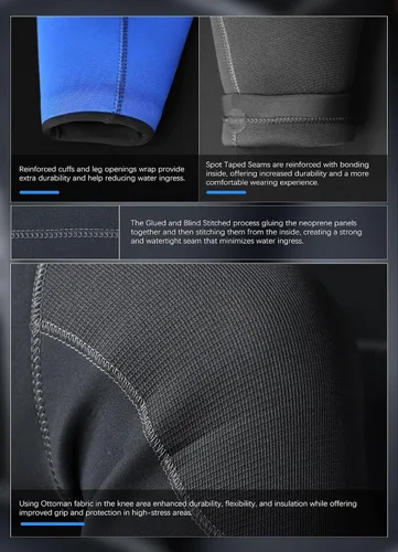 Miniatura 5 de Hevto Traje de neopreno para hombre, 5/4/3/0.079 in, traje húmedo completo en agua fría para buceo, surf, natación para deportes acuáticos