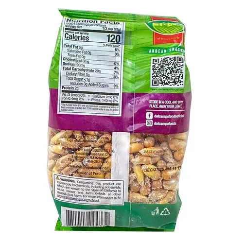 Miniatura 2 de DEL CAMPO Bocadillos andinos Maíz Chulpi crujiente salado Chulpe de maíz frito salado 4.59 oz Paquete de 2 Producto de Perú