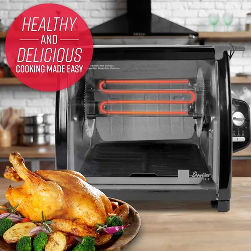 Miniatura 2 de Ronco Showtime Asador y horno de barbacoa de gran capacidad, edición moderna, controles de interruptor simples, amarre de puerta de silicona