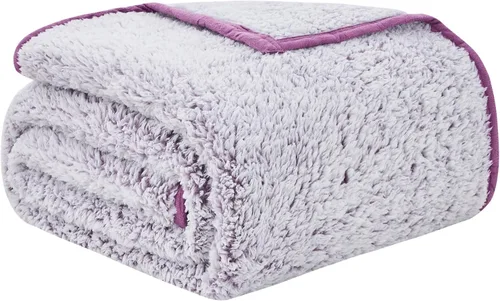 Miniatura 17 de EMME Manta de Forro Polar Sherpa Suave Reversible de Felpa Esponjosa Grande, Manta Bohemia Decorativa Cálida y Ligera para Sofá, Sillón, Dormitorio
