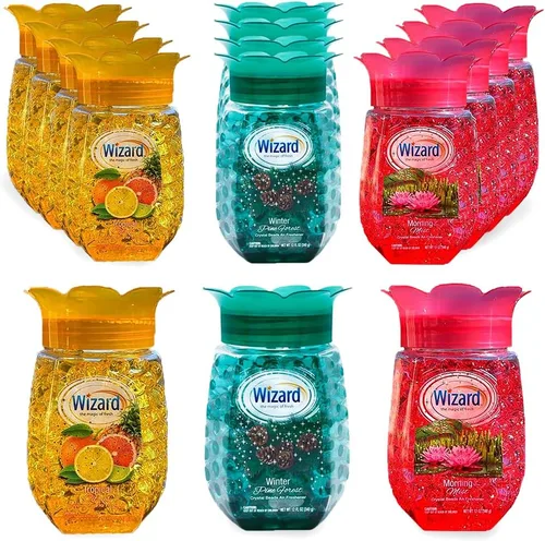 Miniatura 14 de WIZARD - Perlas de gel eliminadoras de olores, 12 onzas, paquete de 12 ambientadores para baño. Habitaciones, por áreas y ambientadores