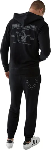 Miniatura 2 de True Religion Sudadera con capucha con cremallera y logotipo de Buda para hombre Negro