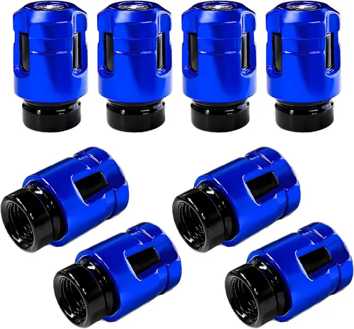 Miniatura 19 de Yourkar 4 tapas de vástago de válvula de neumático de automóvil, cubiertas de válvula de rueda de aleación de aluminio de forma única, resistentes a