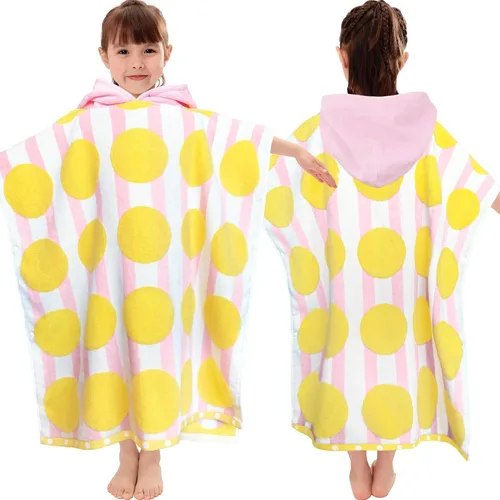 Miniatura 16 de VOOVA & MOVAS Poncho de Toalla de Baño Gruesa con Capucha para Niños (4-8 Años) - Bata de Toalla de Natación de Algodón Turco Suave y Absorbente