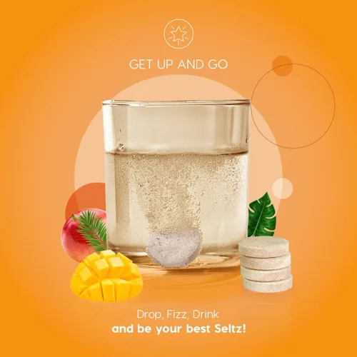 Miniatura 4 de Seltz Tabletas multivitamínicas para bebidas con luteína, antioxidante diario efervescente y apoyo para la salud ocular, levántate y listo, sabor