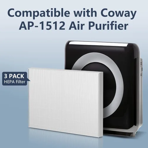Miniatura 3 de Paquete de 3 filtros de repuesto AP-1512HH para purificador de aire Coway Airmega AP-1512HH y Airmega 200M, H13 True HEPA para reemplazo de filtro 3