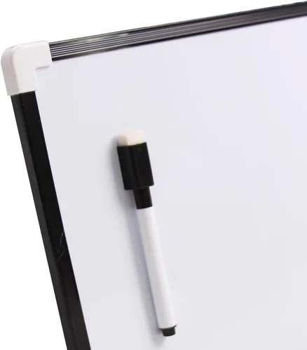 Miniatura 3 de VIZ-PRO Pizarra magnética de borrado en seco, pequeña pizarra para colgar/pizarra blanca de escritura, marco de plástico negro, 12 x 8 pulgadas