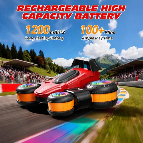 Miniatura 5 de Coche de Derrape de Alta Velocidad con Control Remoto para Niños, Coche RC de Deformación Giratoria de 360 Grados para Niños y Niñas de 3 a 16 Años