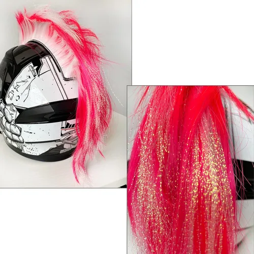 Miniatura 3 de Mohawk Peluca para decoración de casco, diseño de halcón reutilizable (casco no incluido)