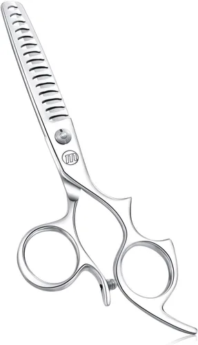 Miniatura 6 de Moontay Juego de tijeras de corte de pelo de 5.5 pulgadas con agujeros grandes para los dedos, tijeras de adelgazamiento de peluquero profesional