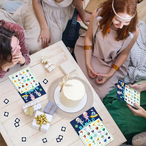 Miniatura 3 de Space Games Tarjetas de bingo, juego de bingo con tema cósmico, juego espacial para familiares y amigos, grandes actividades de grupo multijugador