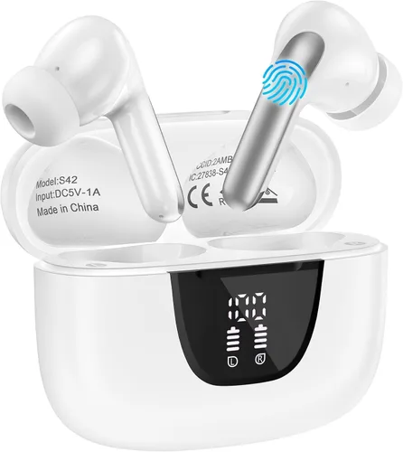 Auriculares inalámbricos Bluetooth para iPhone 17e iPhone 17 Plus/17 Pro/17 Pro Max/16e/16/16 Plus/16 Pro/16 Pro Max/15/15 Pro, auriculares Samsung