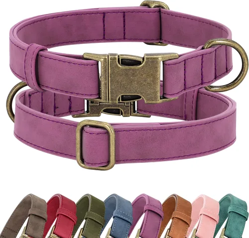 Miniatura 10 de Didog Collar de perro de cuero PU suave, elegante collar de perro de liberación rápida para perros grandes, fácil de limpiar, collar ajustable
