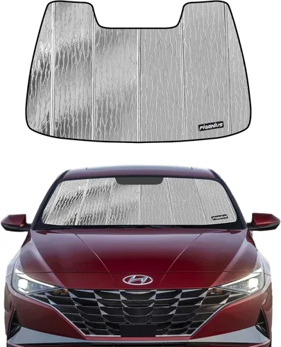 Miniatura 7 de Pigenius Parasol de parabrisas para Hyundai Elantra 2021-2025 Elantra N 2023-2025, acabado plateado metálico
