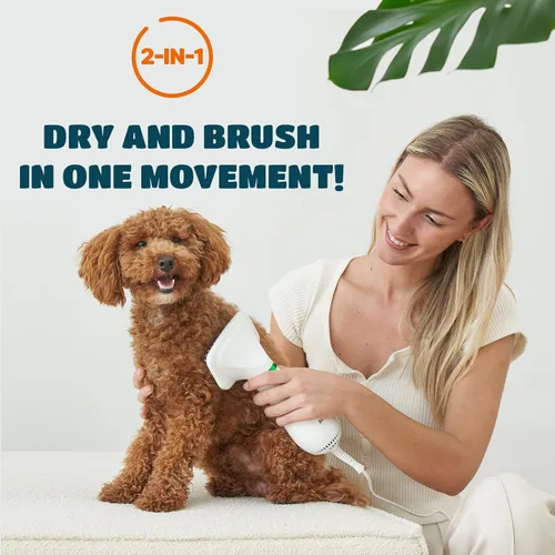 Miniatura 2 de Secador de pelo para perros 2 en 1 con cepillo deslizante para perros y gatos de tamaño pequeño Secador de pelo para mascotas Secador de pelo