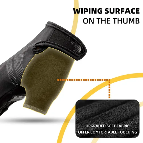 Miniatura 3 de ROCKBROS - Guantes de ciclismo de montaña para hombre, guantes de ciclismo con pantalla táctil, antideslizantes, MTB, guantes de ciclismo