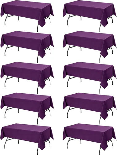 Miniatura 27 de Paquete de 6 manteles negros para mesas cuadradas, 54 x 54 pulgadas, tela de poliéster resistente a las manchas para mesas de 2 pies, manteles
