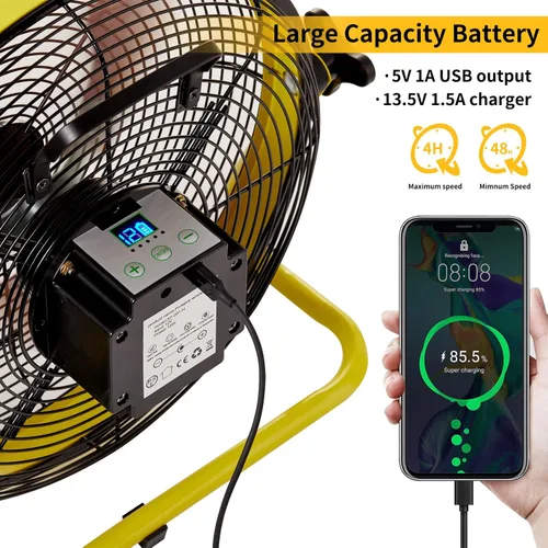 Miniatura 3 de lcocove Ventilador Solar, Ventilador Operado por Batería para Exteriores Puede Funcionar de 5 a 24 Horas, Ventiladores Solares para Cobertizo, Casa