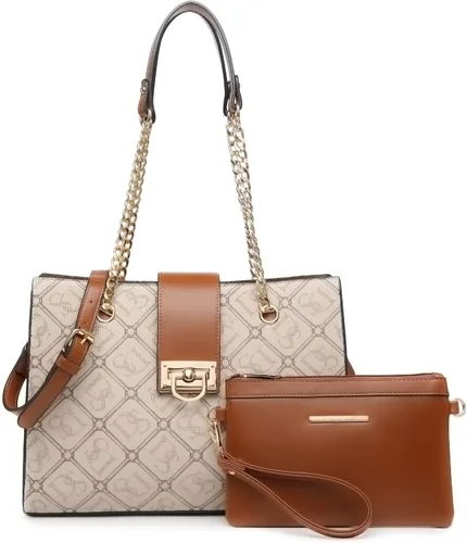 Dasein Bolso de Mano de Cuero Tote Hobo para Mujer Bolso de Hombro Cartera con Asa Superior Bolso Satchel con Clutch a Juego