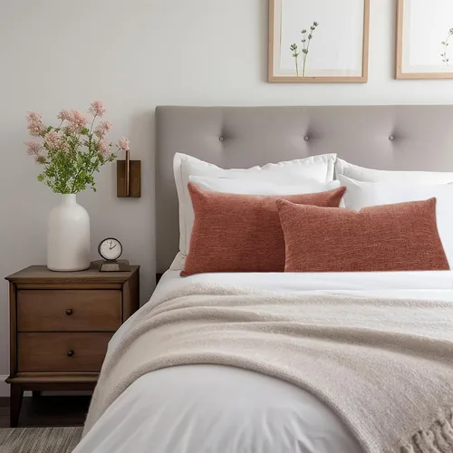 Miniatura 8 de decorUhome - Juego de 2 fundas de almohada decorativas de felpilla, rústicas, cuadradas y suaves, para sillón, sofá y cama, 24 x 24 pulgadas