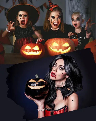 Miniatura 3 de Quinn Puddin Gargantilla de Halloween ajustable de cuero punk, collar con letra, calcomanías de tatuaje, remaches, pulsera de pinchos, accesorios
