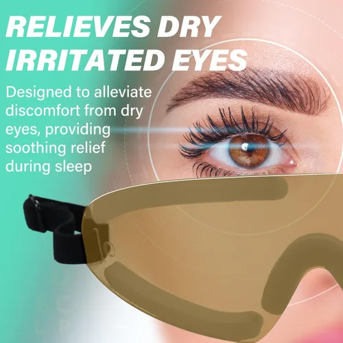 Miniatura 6 de Kingdder Escudo de ojos marrón para dormir gafas protectoras con correa ajustable y acolchado suave, sensibilidad de los ojos a la luz, bolsa