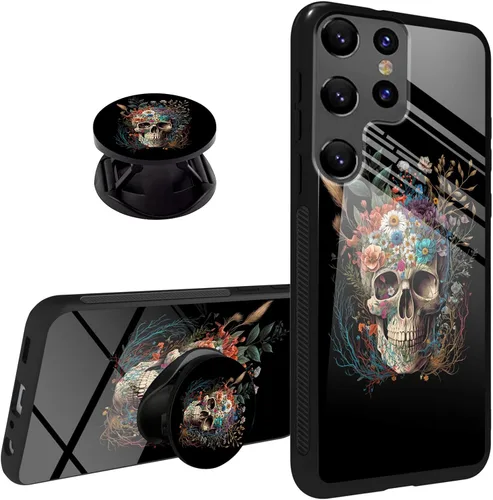 Miniatura 17 de Funda para Samsung Galaxy S22 Ultra Phone Grip con soporte expandible Soporte Soporte Kickstand, TPU suave a prueba de golpes Anti-arañazos Tapa