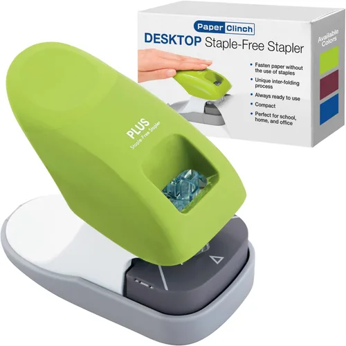 Miniatura 11 de PLUS Paper Clinch Engrapadora de Escritorio sin Grapas, Azul Azul (Premium Blue)