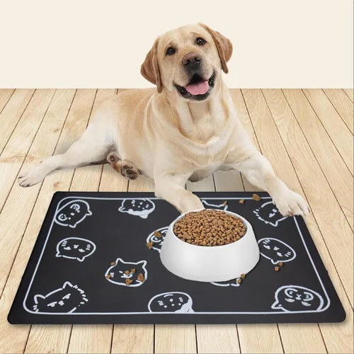Miniatura 8 de YCT Tapete de Comida para Gatos para Mascotas Tapete de Comida para Perros, Tapete para Gatos para Comida y Agua, Tapete de Alimentación para Gatos