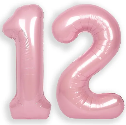 Miniatura 12 de Globo Número 0 de 40 Pulgadas para Niño o Niña Rosa Grande 0-9 Papel de Aluminio Mylar Grande Globo Número 0 Feliz Cumpleaños 0 Fiesta Aniversario