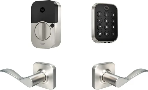 Miniatura 11 de Yale Assure Lock 2 - Cerradura con teclado y Bluetooth con palanca Norwood en cuero negro satinado