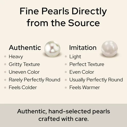 Miniatura 5 de THE PEARL SOURCE Round White Freshwater Real Pearl Earrings for Women - 14k Gold Stud Earrings Hypoallergenic Earrings with Genuine Cultured Pearls