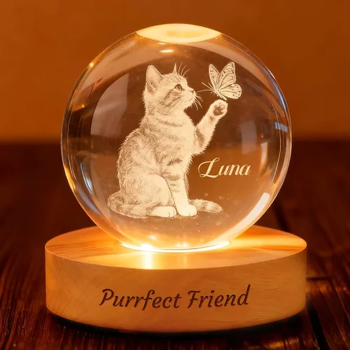 Miniatura 8 de Lámpara de bola de fotos de cristal 3D personalizada, regalo conmemorativo personalizado para recuerdo de Navidad, globo de cristal grabado