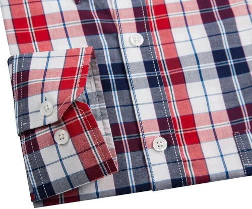 Miniatura 3 de Double Pump - Camisa de algodón de manga larga con botones ajuste regular para hombre