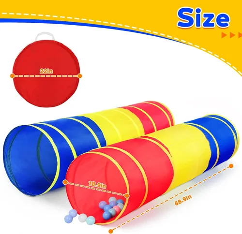 Miniatura 7 de Túnel de juego para niños pequeños, tienda de campaña desplegable para bebés, niños o perros con 2 lados de malla, juguetes de túnel para niños