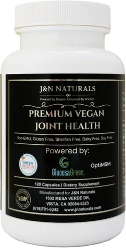 J&N Naturals Suplemento vegano prémium para la salud de las articulaciones para comodidad y apoyo a la movilidad de las articulaciones con sulfato
