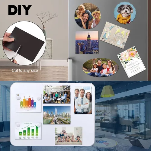 Miniatura 4 de Hojas magnéticas con respaldo adhesivo para imágenes de 4 x 6 (paquete de 32), imanes adhesivos para fotos para el hogar, aula/oficina, imanes