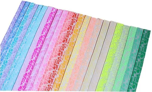 Miniatura 5 de 30 piezas de papel luminoso de estrella de la suerte, papel plegable para manualidades, papel de origami, regalo para amigos (color al azar)