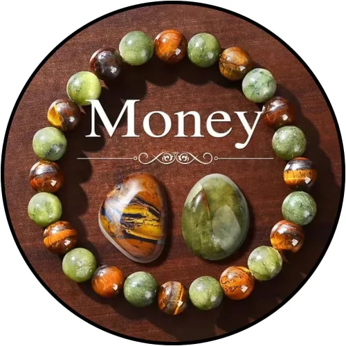 Miniatura 8 de Pulsera de riqueza Feng Shui, pulsera de prosperidad y buena suerte para mujeres y hombres, pulsera elástica con cuentas de 0.315 in, gradiente