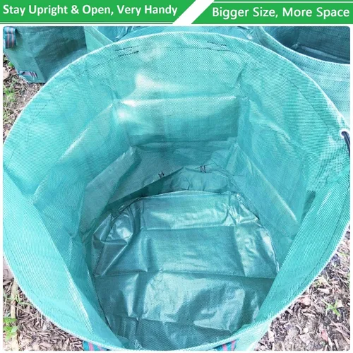 Miniatura 5 de Paquete de 2 bolsas profesionales de jardín grandes de 80 galones (D26, H33 pulgadas) con guantes de jardinería para bolsas de hojas, residuos