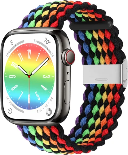 Miniatura 26 de Bandiction - Correas compatibles con Apple Watch de 44mm 40mm 38mm 42mm 41mm 45mm 46mm 49mm, bandas iWatch para mujeres y hombres, correa elástica