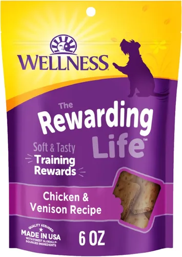 Miniatura 12 de Wellness Rewarding Life - Golosinas para perros, golosinas de entrenamiento, sin granos, pollo suave y cordero (bolsa de 6 onzas)