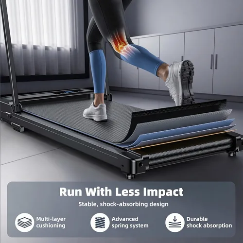 Miniatura 4 de Walking Pad Treadmill for Home - Folding Treadmills with Handle Bar Portable Compact Fold up Indoor Foldable Handles Electric Walk Pads Small Spaces