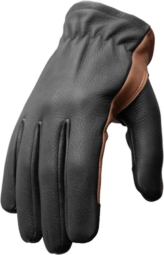 Miniatura 6 de First Mfg Co Roper - Guantes de cuero para motocicleta para hombre y mujer - Ternera desnuda suave, puño corto sin forro, estilo clásico, dedos