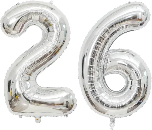 Miniatura 12 de Globo grande de 40 pulgadas con letras del número 6, letras del alfabeto, Mylar de aluminio, globos de helio con números grandes para cumpleaños